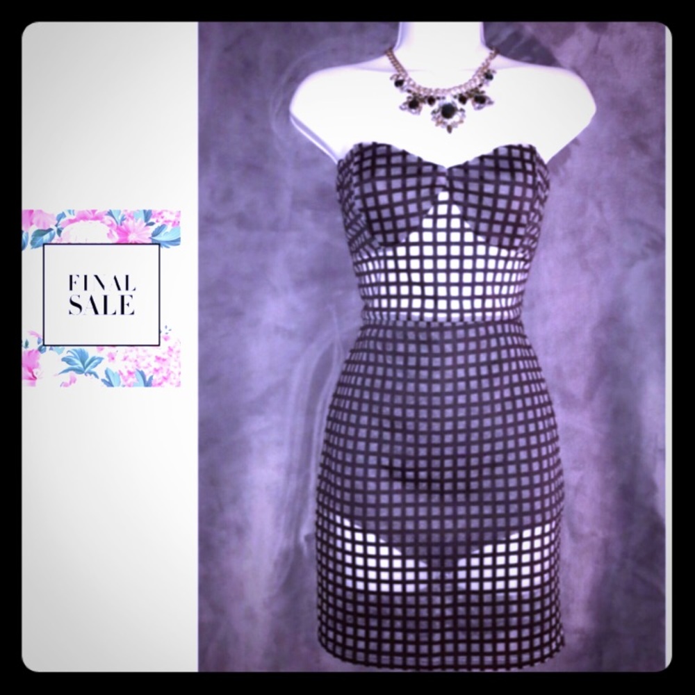 Black Mesh Mini Dress NWOT